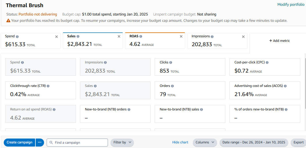 Ad Console PPC Data - First 15 Days